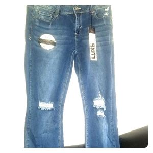 Distressed Jeans Soft Denim Ankle Jeans